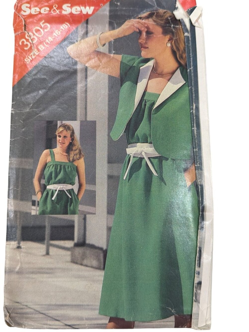 See & Sew Butterick Vintage Sewing Pattern 3805 Jacket & Dress 14-16-18 Uncut